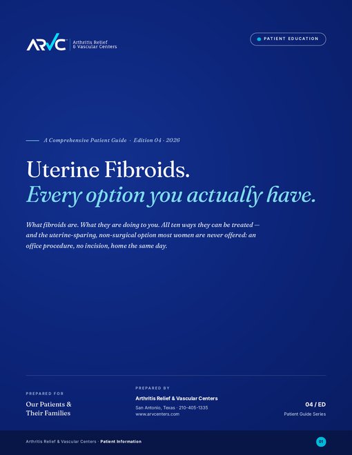 Cover of the ARVC patient guide Uterine Fibroids — Every Option You Have